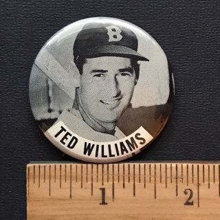 Ted Williams,  Boston Red Sox (©1950s) 1.  75 " Vintage Baseball Pin - Back Button