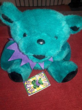 Turquoise Grateful Dead Plush Bear 12 " With Tags 1990 Liquid Blue Rare Vintage