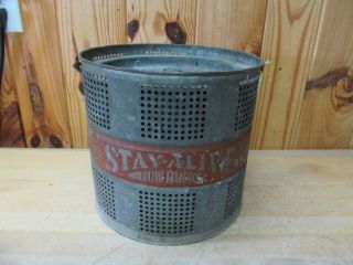 Vintage Stay - Alive Minnow Bucket 777 Bait Pail – Fishing Collectible