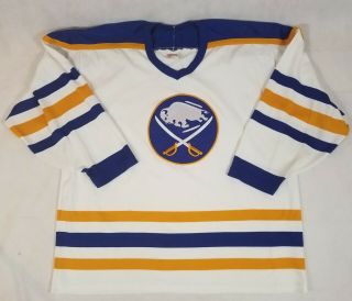 Vtg Ccm Buffalo Sabres Xl Stitched Logo Made In Canada Throwback Jersey