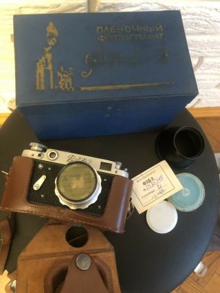 Fed - 2 Box Passport Vintage 35mm Camera Soviet Russian Lens Industar - 26m Ussr