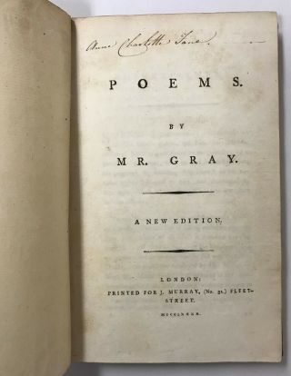 [Poetry] Thomas Gray Poems by Mr.  Gray J.  Murray 1790 Illustrated 2