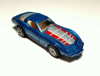 Vintage Yatming Corvette Stingray 1080 Blue Diecast Car Chevrolet 1/64