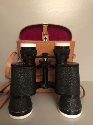 Vintage Burco 7 X 35 Binoculars With Leather Case - Made In Japan