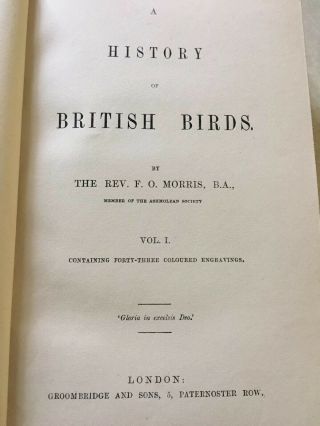 A History Of British Birds,  Morris,  8 Volumes 7
