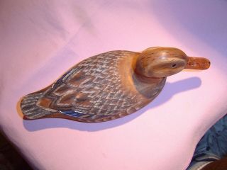 Fuller Vintage Hand Carved Painted Wood Mallard Duck Decoy By D & J Fuller