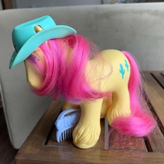 G1 Rare Vintage 1987 Mlp Tex Big Brother Pony With Hat And Comb Gorgeous