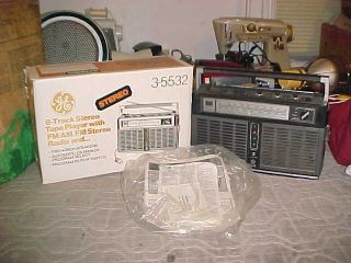 Vintage Ge General Electric 8 - Track Stereo Am/fm Portable Radio Boombox W/ Box
