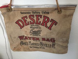 Vintage Desert Brand Water Bag.  Ames Harris Neville.  Camplete Tents Sleep Bags