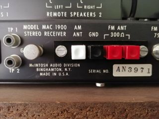 McIntosh MAC 1900 Solid State Stereo Receiver with wood case 7