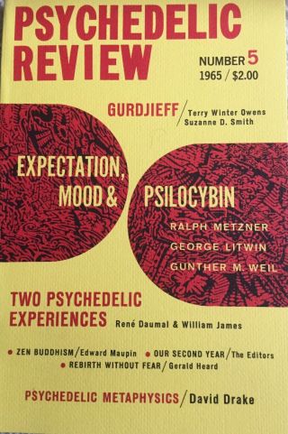 Psychedelic Review No 5 1965 Ed.  Timothy Leary,  Richard Alpert,  Ralph Metzner.