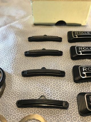 Rolleiflex 3.  5 F TLR Camera Name Plates - 4 Plates,  4 Black Bars,  Two Knobs,  More 4