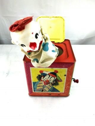 Vintage Jack In The Box Toy Clown