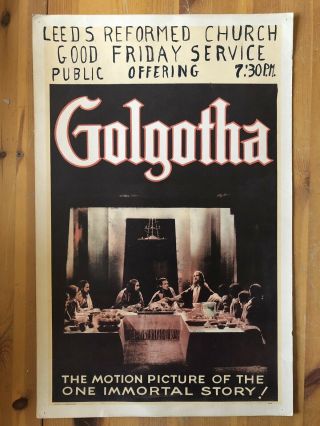 Golgotha 1935 Film Poster Leeds Reform Church Viewing Christian Jesus Vintage