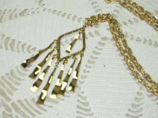 Vintage PARK LANE JEWELRY,  Gold Tone Chandelier Pendant Necklace on 24 