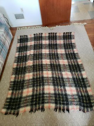 2 Vintage Manchester Robertson Allison 100 Pure Mohair Hand Loom Woven Blankets