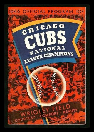 Vintage 1946 " Chicago Cubs Vs St.  Louis Cardinals " Official Baseball Program