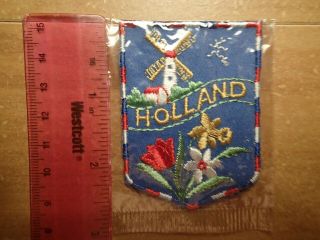 Vintage Patch - Holland Windmill/tulips - Embroidered - Souvenir Travel - Package