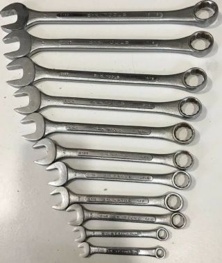 11 Piece Sk Tools Vintage 12pt.  Combination Sae Wrench Set Usa 1/4 To 15/16”