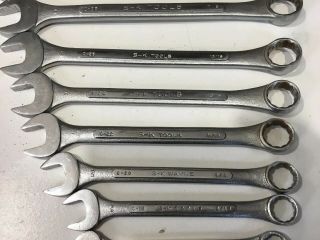 11 Piece SK TOOLS Vintage 12pt.  Combination SAE Wrench Set USA 1/4 to 15/16” 3