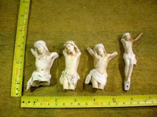 4 X Excavated Vintage Victorian Jesus Figurine Age 1860 Hertwig A.  13276