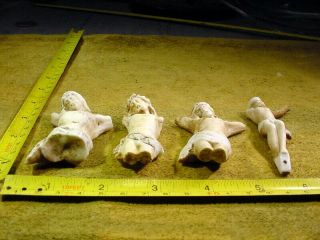 4 x excavated vintage victorian jesus figurine age 1860 Hertwig A.  13276 2