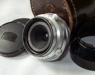 Steinheil Orthostigmat 35mm/4.  5 For Leica Screw Mount,  With Hood,  Case And Caps