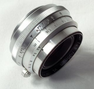 Steinheil Orthostigmat 35mm/4.  5 for Leica screw mount,  with hood,  case and caps 3
