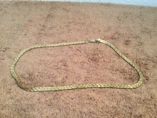 Vintage Mens Gold Chain 14k Gold Plate 1/4” Wide & 20” Long