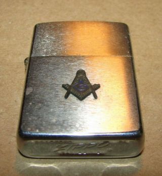 Vintage Zippo Lighter 1966 Masonic Masons Logo