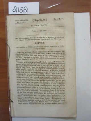 Government Report 1812 Relief For Luther Chapin 2122