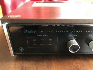 Mcintosh MC502 Stereo Power Amplifier Orig Walnut Cabinet 8