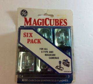 Vintage Ge Six Pack Of Magicubes 24 Flashes For X Type & Magicube Cameras