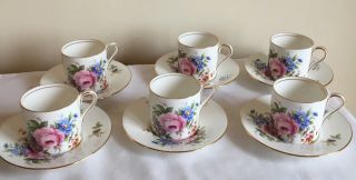 Vintage Art Deco Aynsley Porcelain J.  A Bailey Style 12 Piece Coffee Cans&saucers