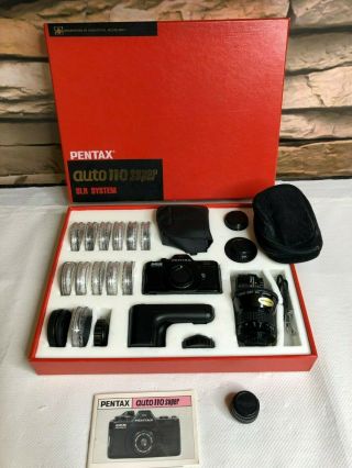 Pentax Auto 110 With Accessories Lomo Lomography Rare 18mm Pan Focus Lens