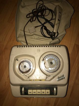 Vintage 1950 - 60s Grundig Dejur Stenorette Dictation Machine With Microphone