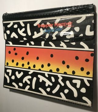 Vintage Trapper Keeper Notebook Designer Series Black White Squiggles African