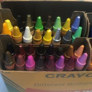 Vintage Binney Smith Crayola Crayons Box of 64 Built In Sharpener 5