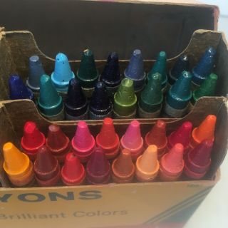 Vintage Binney Smith Crayola Crayons Box of 64 Built In Sharpener 6