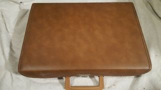 Vintage 30 Cassette Tape Storage Case Brown With Mostly Country Tapes