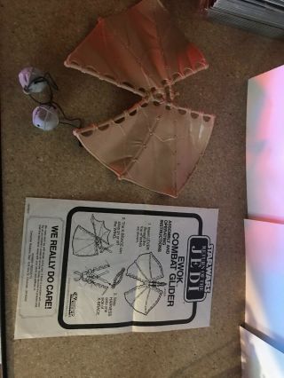 Vintage Star Wars Ewok Combat Glider Wings Boulders Instructions Rotj
