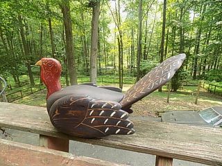 Vintage American Folk Art Wood Carving Turkey Beaver Creek Beaman Iowa