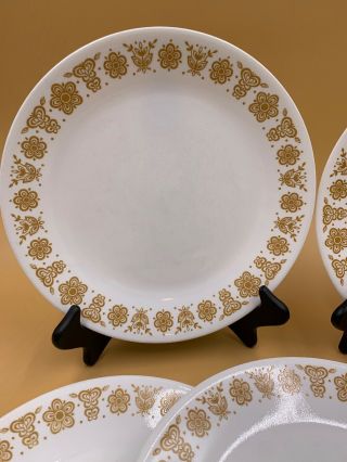 Vintage Corelle By Corning Ware Set Of 5 Golden Butterfly Dinner Plates. 2