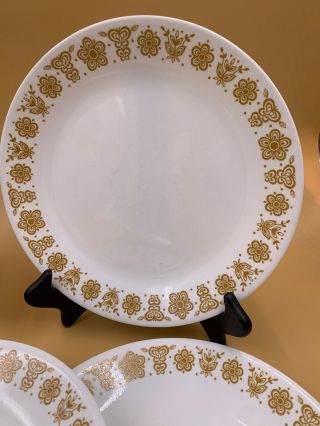 Vintage Corelle By Corning Ware Set Of 5 Golden Butterfly Dinner Plates. 3