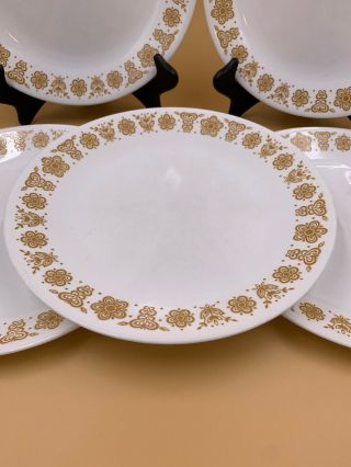 Vintage Corelle By Corning Ware Set Of 5 Golden Butterfly Dinner Plates. 4