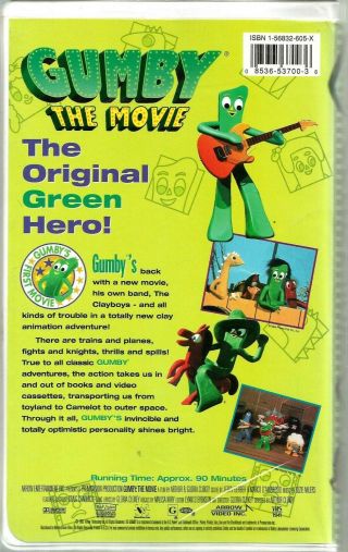Gumby: The Movie VHS 1995 Claymation Charles Farrington Children Family Vintage 2