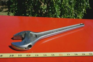 Vintage Crescent 15 " Adjustable Wrench,  Forged Alloy Steel,  Jamestown,  N.  Y.  Usa