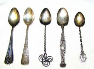 5 - - Vintage - - Sterling Silver - - Collectors Spoons - - 1,  1893 Chicago Worlds Fair