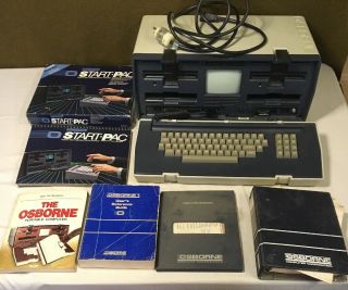 Vintage Rare Osborne Occ1 Portable Computer System W/ Keyboard Start Pac Guide