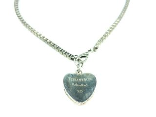 E Vtg Retro Paloma Picasso Double Heart Box Chain Necklace Sterling Silver 925